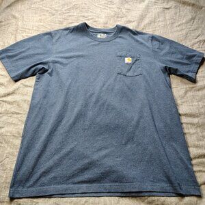 Carhartt K87 Pocket T-Shirt Size XL Tall Blue Heathered Loose Fit Cotton Work